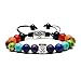 YAZILIND Plaza Budista OM Símbolo árbol de la Vida Pulsera Piedra Natural 7 Chakra Yoga Pulseras Trenzadas(#1)
