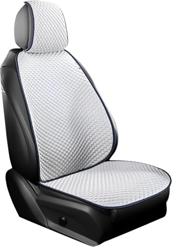 Citybabyカーシートカバー 車 涼しい シートカバー 汎用 軽自動車 夏 カーシートクッション 前座席用2枚+後部座席用 冷感座布団 丸洗いok クールカーシート 汚れ防止 シート保護 取付簡単 運転席 助手席 暑さ対策 (ホワイト,分割式フロントダ