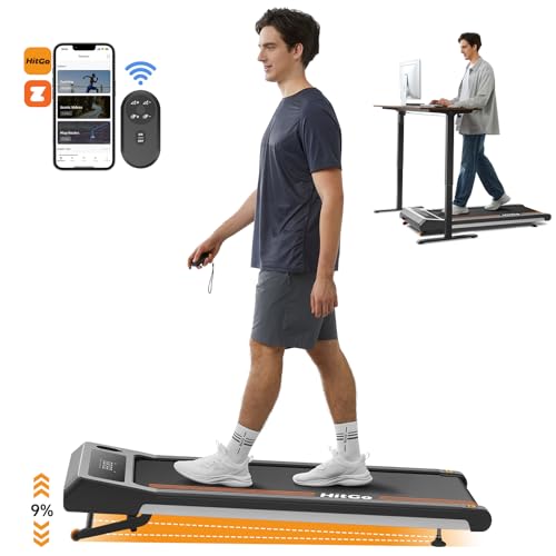 Image of HitGo Walking Pad for Home Office, 2026 Under Desk Treadmill with App, Remote, LED Display, Portable Small Design with Optional Incline or Foldable Handle
