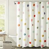 Lokiiy Colorful Cute Polka Dot Shower Curtain for Kids Bathroom – Fun & Vibrant Multicolor Dots Design, Waterproof Fabric Bath Curtain with Hooks, 72 x 72 Inch