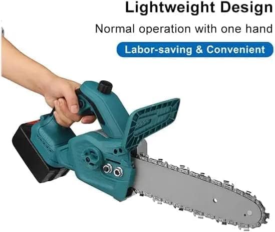 HELLARO 48V 10" |Cordless Chainsaw, Brushless Motor Cordless Portable Chainsaw, Pruning Shears Chainsaw for Tree Branch Wood Cutting|