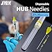 JEVOLVE 100 Pcs Dental Grade Plastic Hub Needles 27G Long | Disposable Dental Needles Self-Threading Tri-Bevel Point Needles