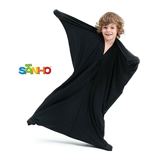 SANHO Sensory Sock Body Sock,Small,Perfect for Children with Sensory Processing Disorder,Updated Version,Black