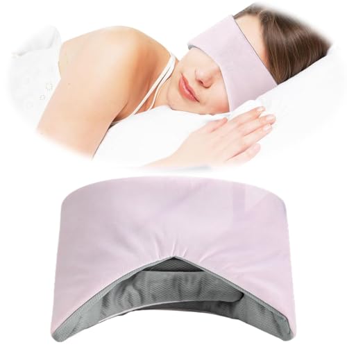 ZEPIQOR Antifaz para dormir, seda de morera para dormir con banda ajustable para hombres y mujeres, gran máscara para dormir y venda para dormir de noche, viajes y siesta, color rosa