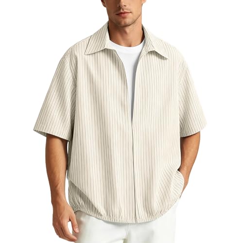 Chemise ample et rayée homme au style vintage authentique avec boutons classiques