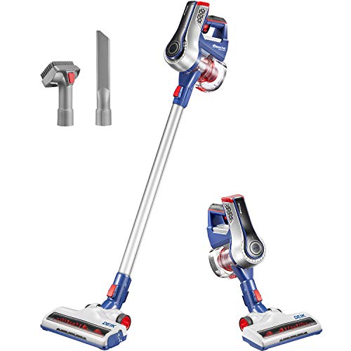 Cordless Vacuum, Deik Stick Vacuum Cleaner, 18KPa Lightweight Rechargeable 2 in 1 Handheld
