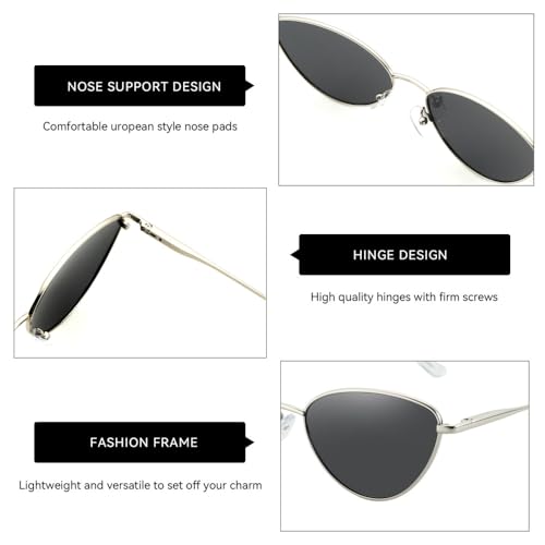 ZIUTNSAV-Ladies Vintage Small Cat Eye Sunglasses Narrow Metal Frame Polarized Sun Glasses UV400 Protection for Women4