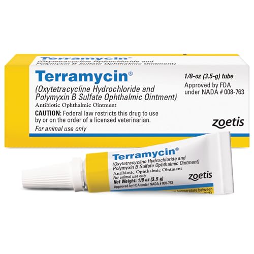 Terramycin (oxytetracycline hydrochloride and polymyxin B sulfate ophthalmic ointment) for Dogs & Cats, 1/8 oz