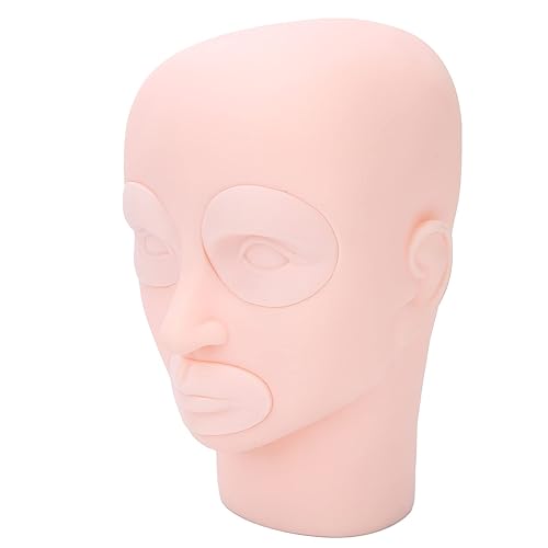 Miniatura 8 de Cabeza de entrenamiento de práctica, cabeza de maniquí de microblading de silicona, cabeza de entrenamiento de cejas, modelo de piel falsa para