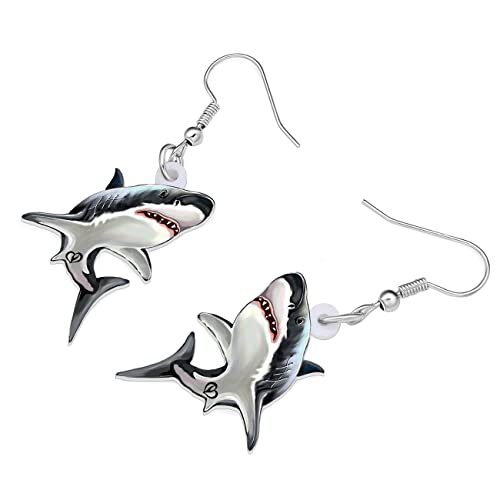 Acrylic Cute Cartoon Shark Earrings Ocean Fish Dangle Sea Life Jewelry Shark Gifts for Women Charms3