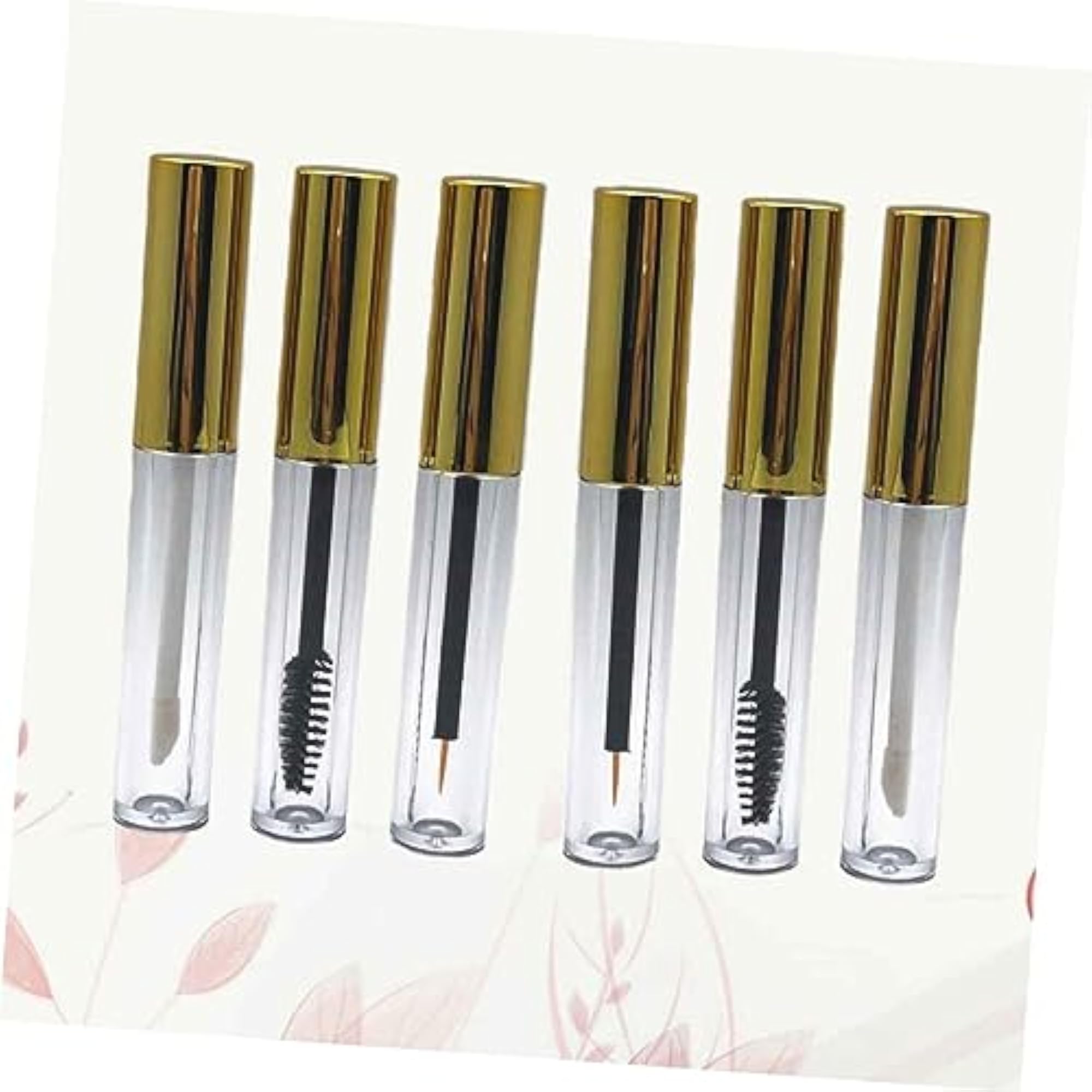 6pcs Makeup Sub Bottles with Golden Caps for Lip Gloss