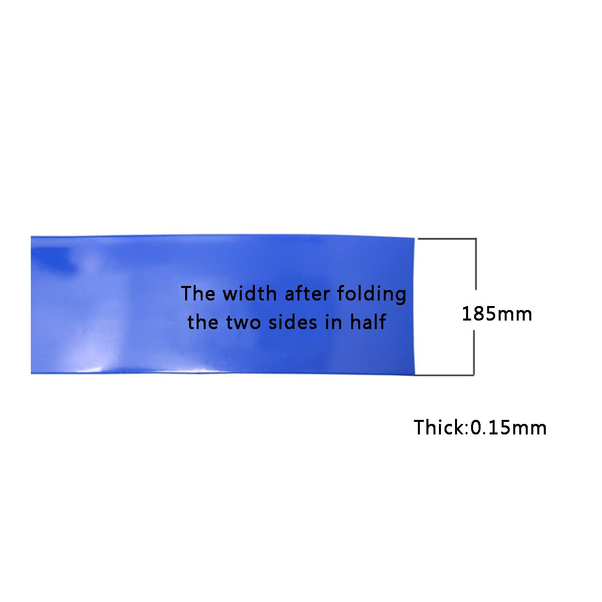 Płaskie rurki termokurczliwe z PVC, Rurki termokurczliwe z PVC o średnicy 0,15 mm w różnych rozmiarach do owijania akumulatorów(185MM X 0.15MM)
