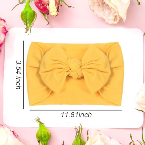 FZBNSRKO 20 Pcs Baby Nylon Headbands,Baby Bow Hairbands,Baby Girl Headbands with Bows Handmade Baby Headbands Hair Accessories For Newborn Baby Girls Infant Toddler(Random Color)3