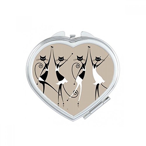 Miroir compact de maquillage chat et petit miroir de poche multicolore - 2