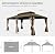 Domi 14x20FT Outdoor Gazebo, Hardtop Gazebo with Galvanized Steel Double Roof, Metal Gazebos with Drainage System Patio Pergola for Patio Deck Backyard,Curtain and Netting,Brown
