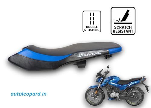 Image of Hero Glamour 'X'125 Bike SEAT Cover,PU Leather,Blue Black Colour,Water Proof,Rope and Elastic provided for Quick and Easy Installation.with 6 mm Rubber Foam