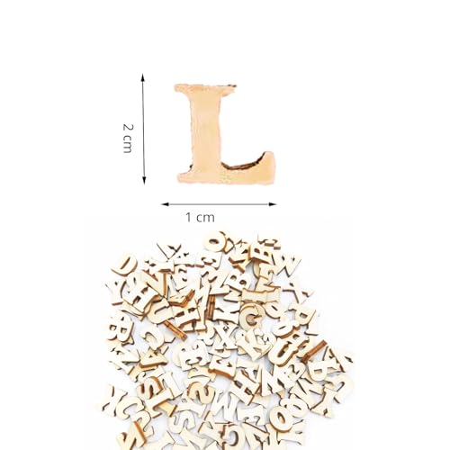 ORTAVA Pack of 100 Small Wooden Letters for Various Sizes for Crafts and Painting Letter Decoration - Image 2