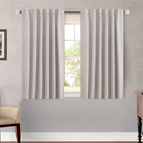 Image of H.VERSAILTEX Blackout Curtains Thermal Insulated Window Treatment Panels Room Darkening Blackout Drapes for Living Room Back Tab /Rod Pocket Bedroom Draperies, 52 x 45 Inch, Stone, 2 Panels