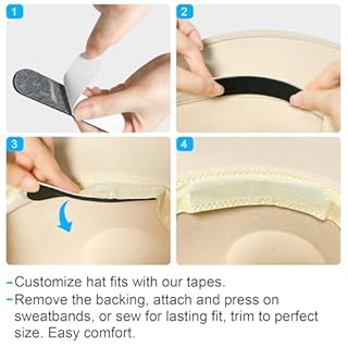 Allgawise (Pack of 45 Hat Size Reducer, Hat Sizer Reducer Insert, Make Smaller Sweatband, Self Adhesive Resizer Foam Tape for Hat Cap, Black and White