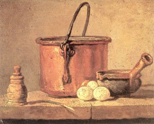 GFM Painting Reproducción de pintura al óleo pintada a mano por Copper Cauldron with Three Eggs 1734,Pintura al óleo por Jean Baptiste Simeon Chardin - 72 por 96 pulgadas
