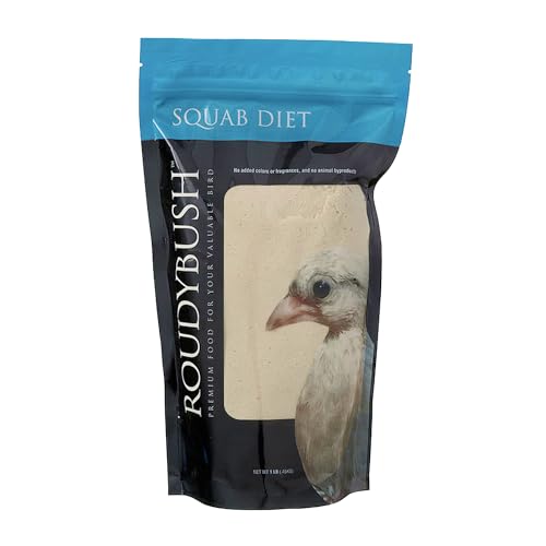 RoudyBush Squab Diet Dove & Pigeon Feed - Baby Bird Food for Columbiformes - Crop Milk Replacement Dove & Pigeon Food Mix - Chick Enrichment for Birds 7-14 Days (1lb)