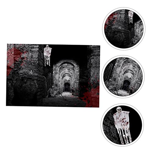 Hemobllo 2 Peças Pano De Fundo Do Dia Das Bruxas Tapeçaria De Parede Assustadora Tapeçaria Zumbi Do