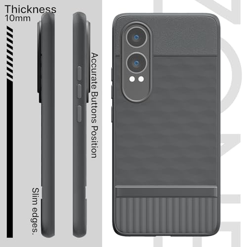 Image of Pikkme Back Cover for OnePlus Nord Ce 4 Lite 5G Camera Protection 3D Hexa Cube Design Silicone Protective Bumper Case (Grey)