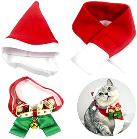 Weihnachts Hundekostüm Set - Mütze, Schal & Fliege Für Hunde & Katzen, Verstellbar In 3 Größen