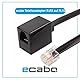 ecabo 3m Modular Verlängerung – Telefonverlängerungskabel – RJ12-Stecker auf RJ12-Buchse – Western-Stecker/Buchse – 6-adrig 6P6C – ISDN – für AB, Fax, Telefon – schwarz