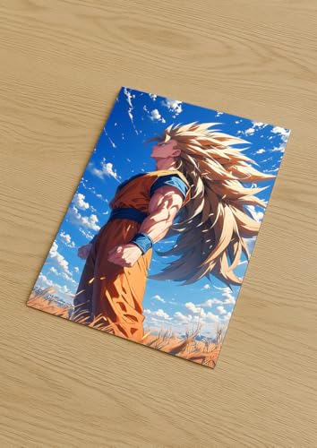 Image of NIJUKA Anime Printed A4 Size Metal sheet Poster For Home And Room Decoration | For Anime Art Fans Boys And Girls (All time Power Full Sayan Form SS3)