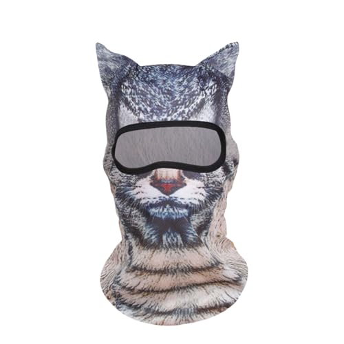 Goiern 3D Katze Tier Skimaske con Orejas, Adecuada para Eventos Musicales, Raves, Esquí, Halloween o Fiesta al Aire Libre (Gato Negro)