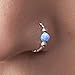 Silver Opal Nose piercing - Sterling opal Nose Piercing RING - 20 Gauge Silver nose hoop