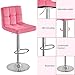 Yaheetech Pink Bar Stools Set of 2, Adjustable Velvet Barstools, Modern Counter Height Swivel Stool with Bigger Base for Kitchen Island, Pink