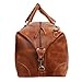 24 Inch Genuine Buffalo Leather Travel Duffle Bag, Overnight Weekend Leather Bag Sports Gym Duffel for Men, Airplane Under Seat Carry on Bags (Tan)