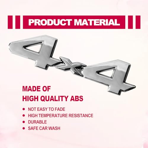 Image of 3D Raised ABS Universal 4x4 Decal Blackout Emblem Sticker Full Coverage 3 /M Adhesive Replacement for Toyota Tundra Tacoma Dodge Ram etc (Silver)