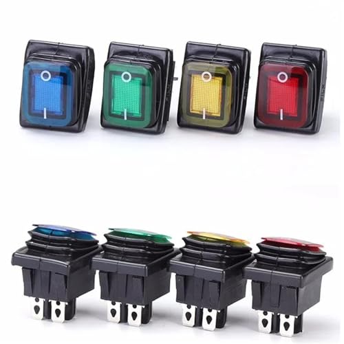 Interruptor basculante T85 IP67 de 4 pines con LED rojo de 220V 2