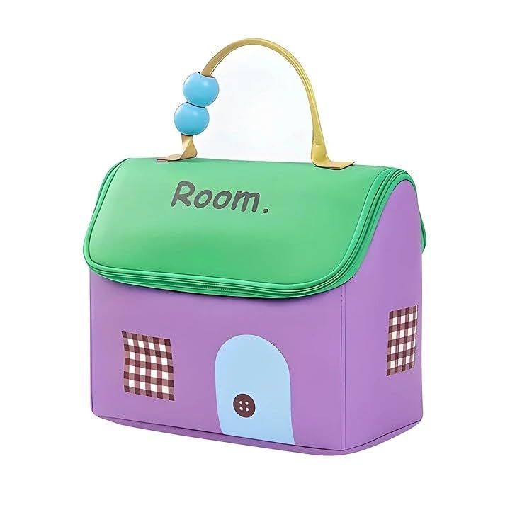 Stylish House-Shaped Makeup Pouch | Cosmetic Organizer & Travel Toiletry Bag for Women & Girls | Makeup Accessories Storage (Multicolour)-image-24