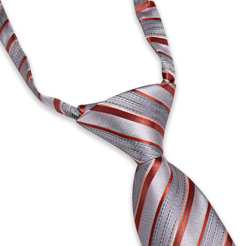 Image of Barry.Wang Boys Ties School Pre-Tied Kids Necktie Handkerchief Clip Set Uniforms Child Ties for 8-14 Years Wedding Party