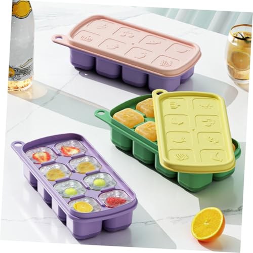 Bandejas para cubos de hielo pequeñas con tapa 3 piezas miniatura 3