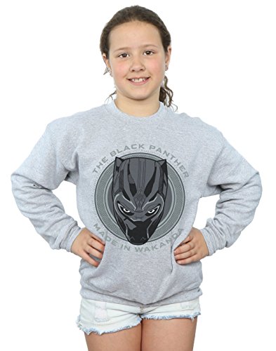 Marvel Girls Black Panther Made in Wakanda Sweatshirt Sport Grey 7-8 Years