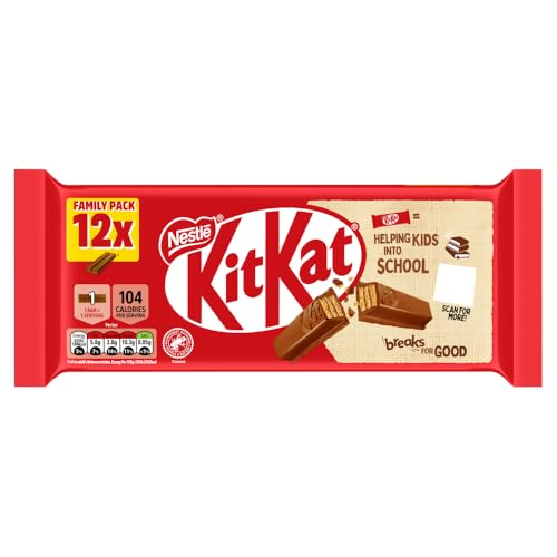KitKat 2 Finger Milk Chocolate Biscuit Bar Multipack Chocolate Wafer Biscuit Bars 12 x 20.7g