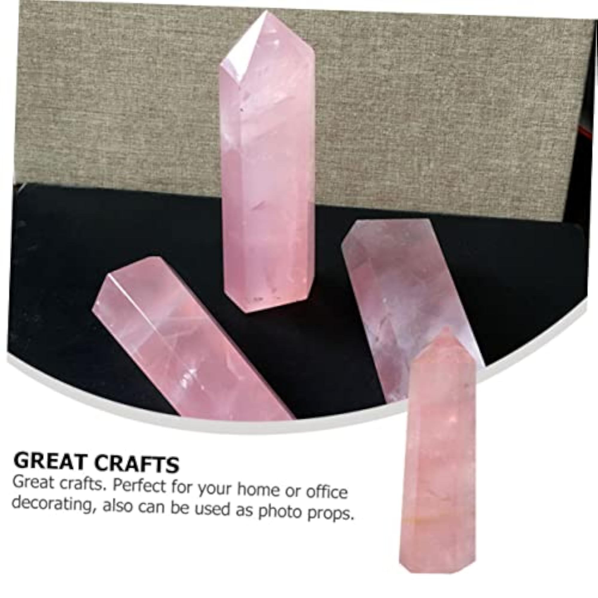 2pcs Pink Crystal Stone Layout with Labradorite Wand, Home Decor