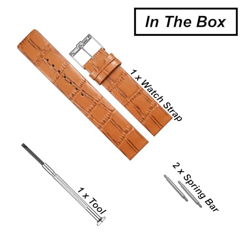 Image of DBLACK ''TNDS1'' Slim Leather Watch Strap, Minimalist style and a Bamboo-texture Design Belt / / For 18mm, 20mm, or 22mm, Compatible for TITAN Edge Slim Watches (Choose Your Size & Color)