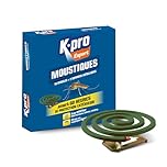 K.PRO EXPERT - Spirales Anti-moustiques - Longue Durée jusqu'à 60h de protection - Efficace contre les moustiques tigres - Usage extérieur - 2 supports Métalliques - 10 spirales - Entreprise Française