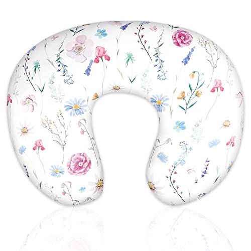 Nursing Pillow Cover Breastfeeding Pillow Slipcover For Moms Soft Breathable Organic Knit Fabric Newborn Infant Feeding Pillow Covers For Baby Girl Boy, Stylish Floral #TOP10
