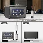 8 Bottle Wine Cooler Refrigerator, Wine Fridge Small, Countertop Wine Cooler with Digital Temperature Control, 46-66℉ Mini Freestanding Wine Cellars Glass Door, Gift for Wine Lover - Image 3