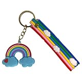 Rainbow Keychain for Women Girls, 3D Cute Silicone Keychain, Creative PVC Keychain, Keychain Gift, A