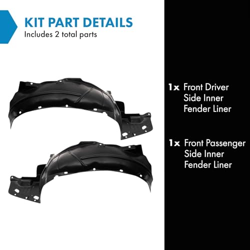 Image of TRQ Front Inner Fender Liner Set Compatible with 2004-2005 Acura TSX AC1248117 AC1249118