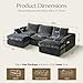 Vamcheer Modular Sectional Cloud Couch, Utra Soft U Shaped Couch with 2 Movable Ottoman, Deep Seat Boneless Couches for Living Room Bedroom, No Assembly Required, Grey