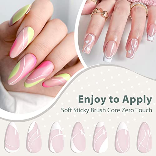 Vishine Gel Polish Nail Art Gel Liner Set- 2 Classic White Black Colors Gel Art Paint for Swirl Nails Euphoria Nail Built Thin Nail Art Brush in Gel Pens Soak off Nail Art Gel Polish Kit